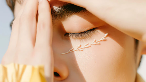 Tranquil Gaze with Nature's Touch