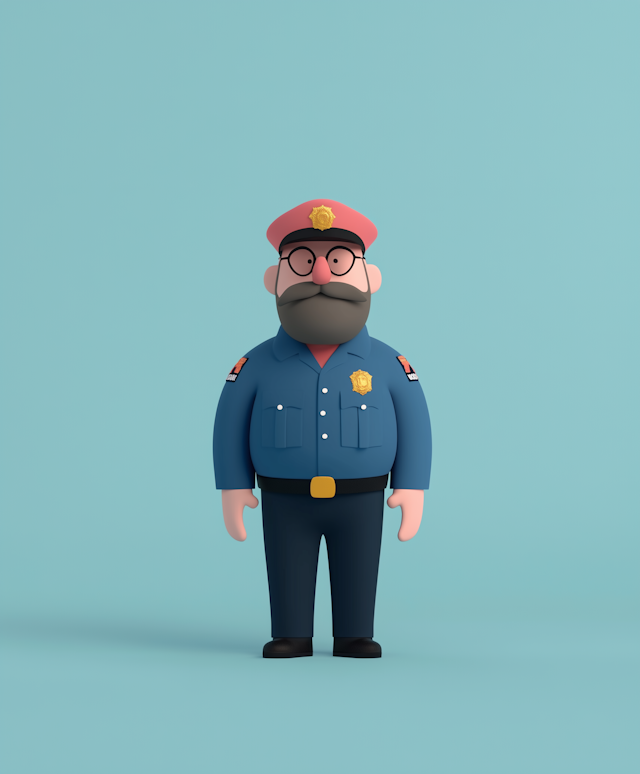 Cartoon Police Officer Illustration