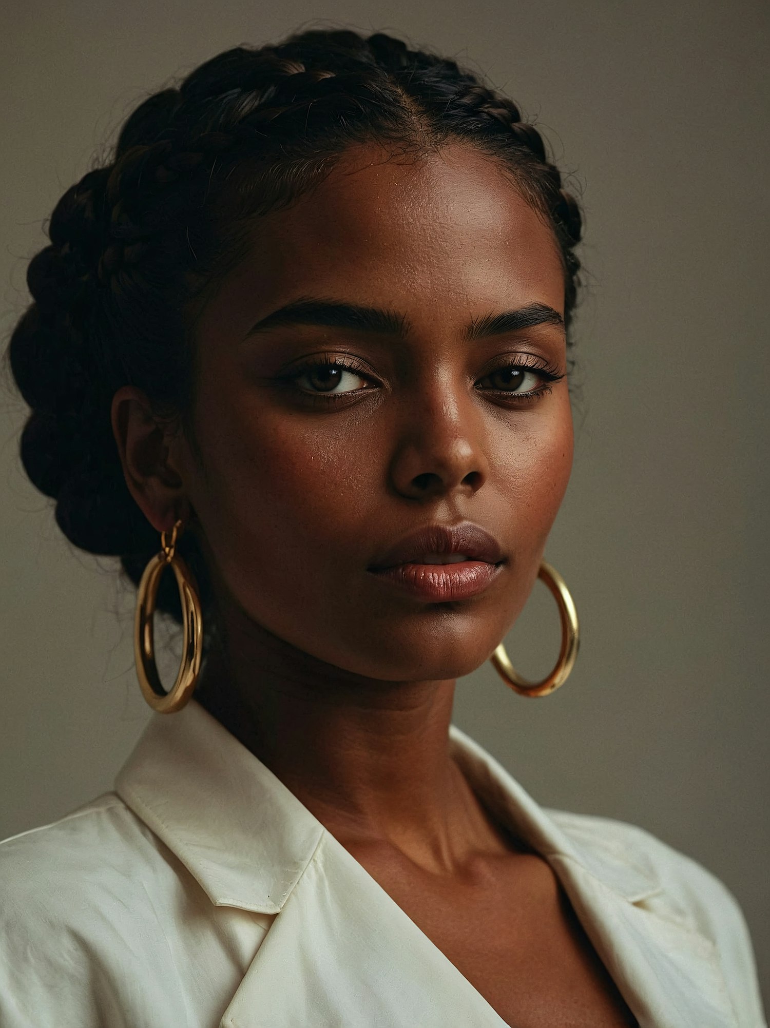 Portrait of a Woman with Braids