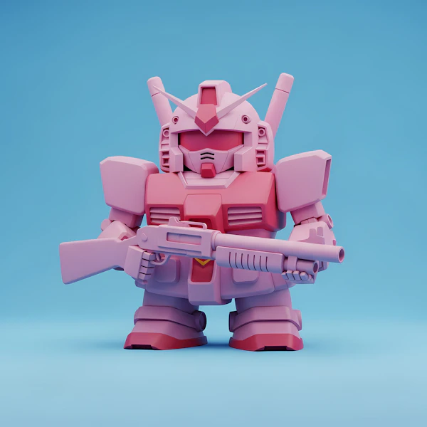 Pink Mecha Robot Render