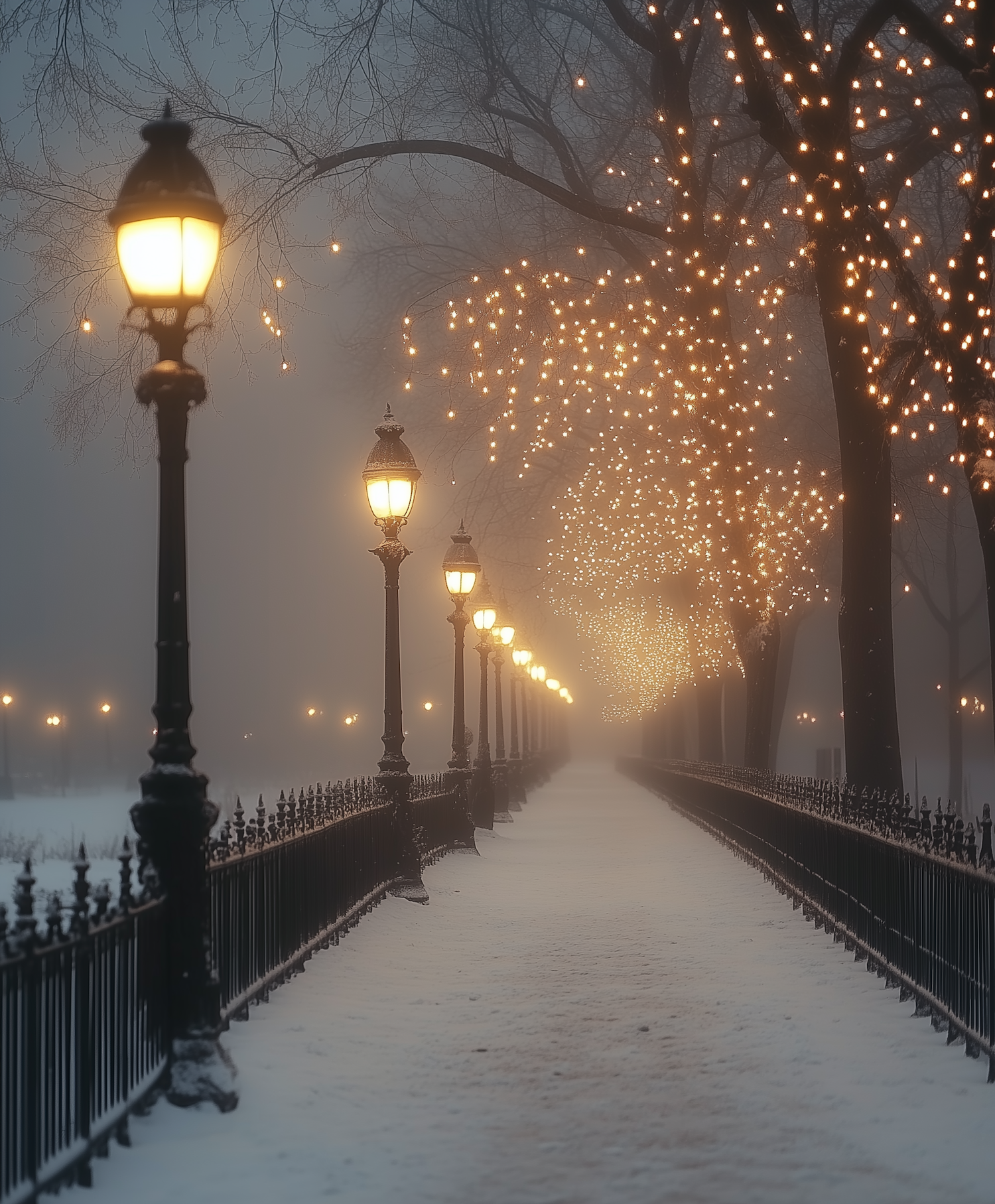 Serene Winter Pathway