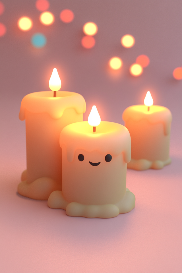 Whimsical Smiling Candles