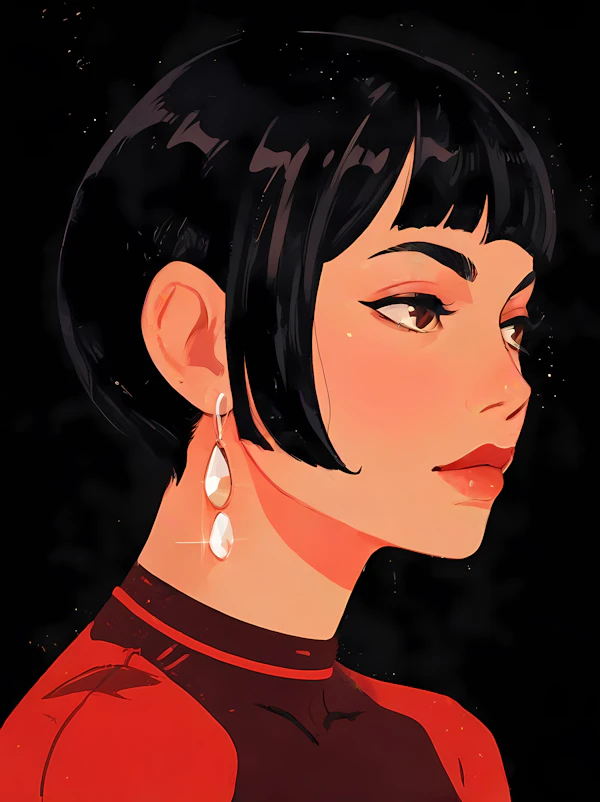 Stylized Woman Profile Illustration