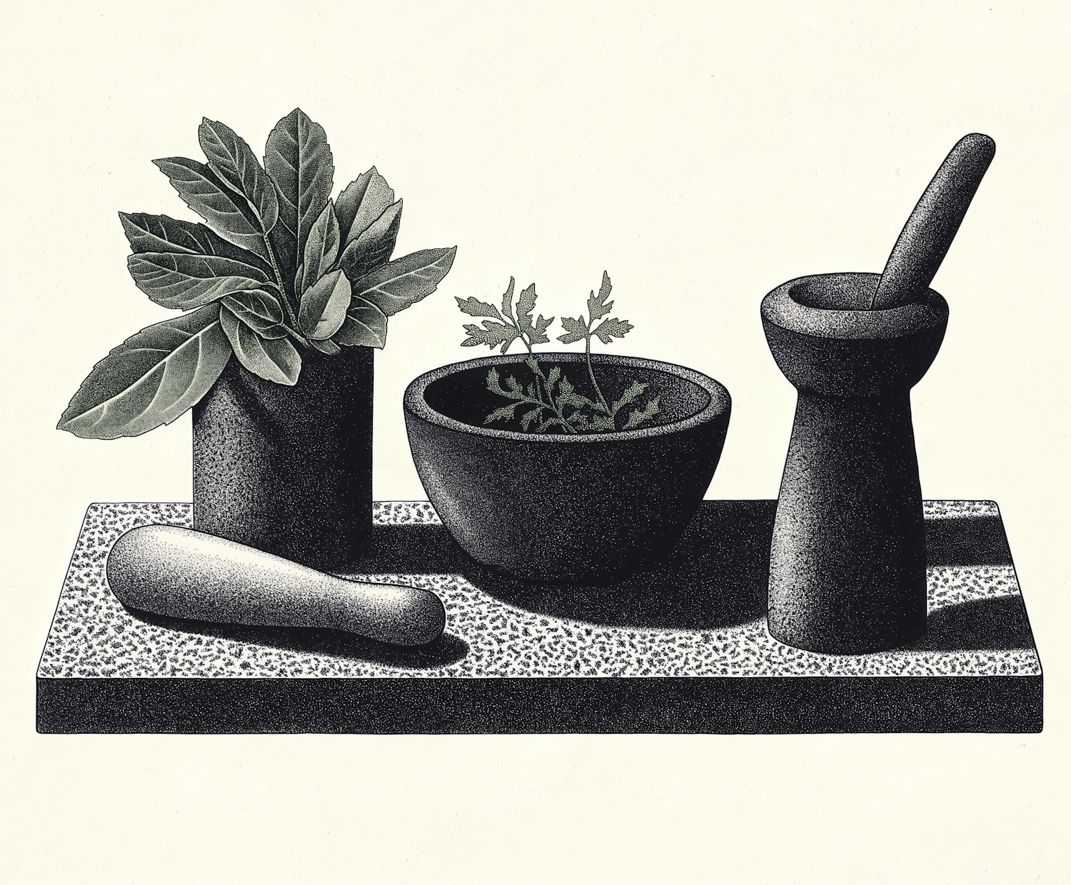 Monochrome Still Life Illustration