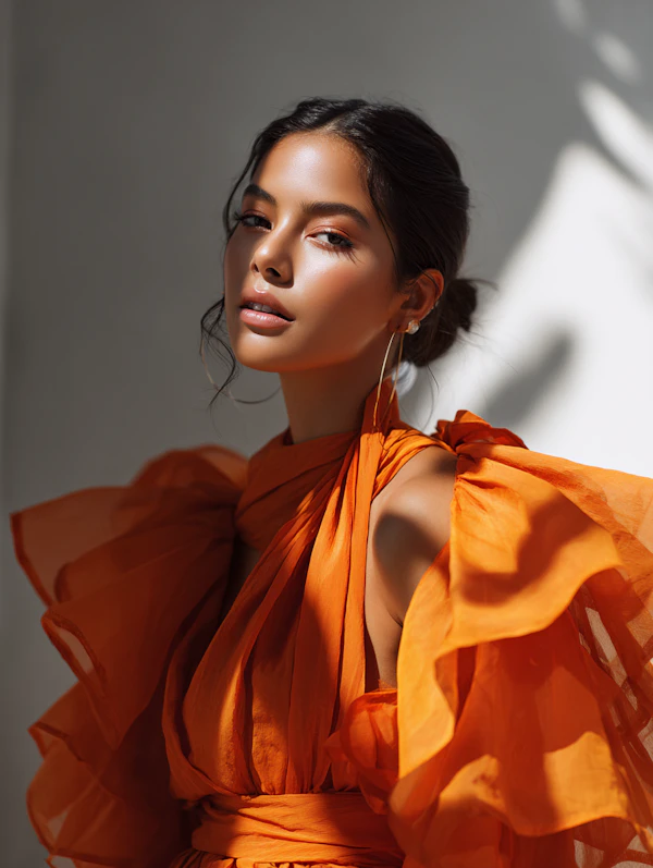 Elegant Orange Attire