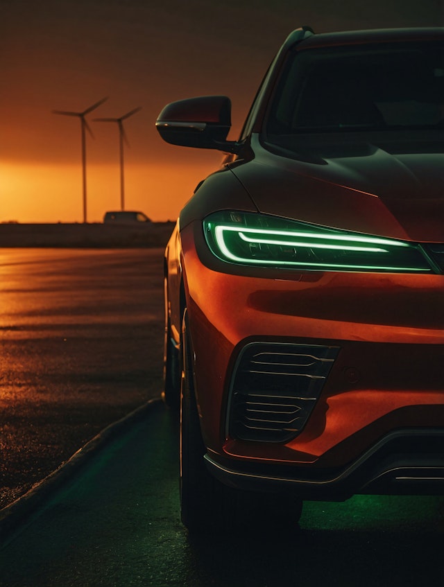 Sleek Modern Car at Sunset