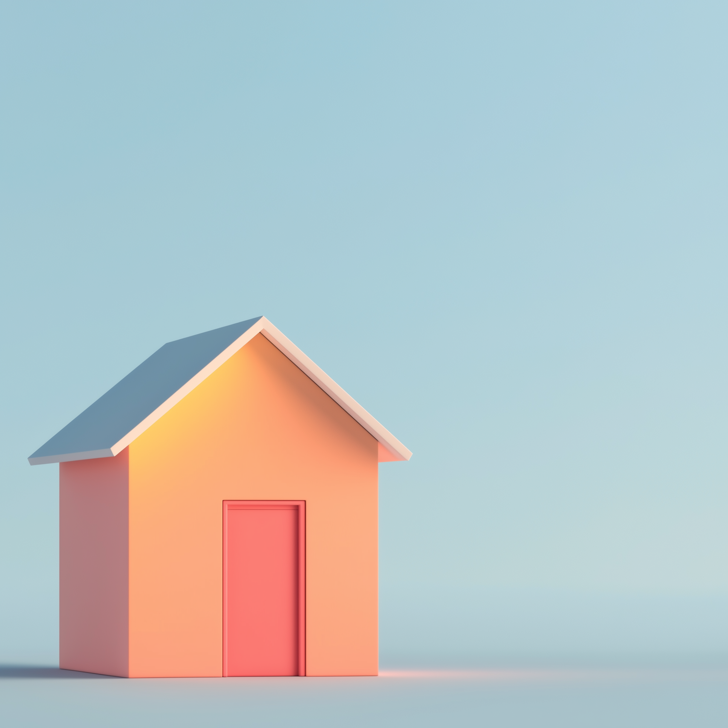 Minimalist Pastel House Illustration