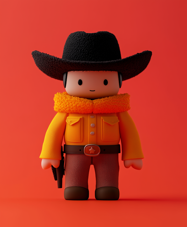 Cartoon Toy Cowboy Character