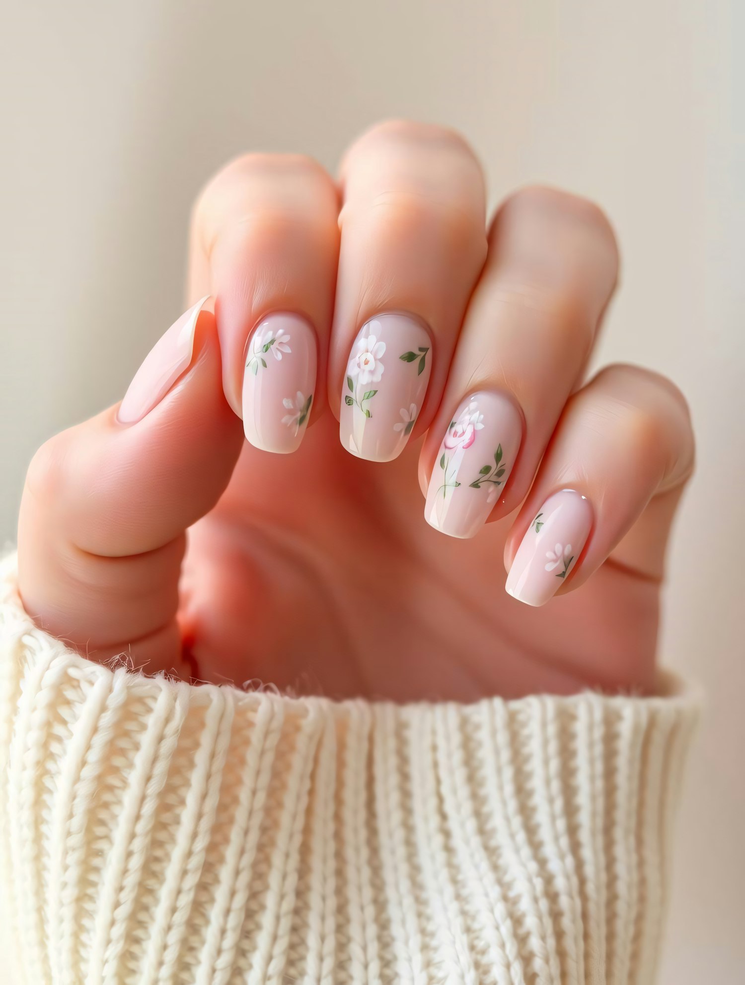 Floral Manicure Close-Up