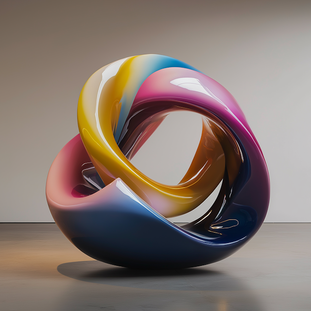 Abstract Interwoven Loops Sculpture