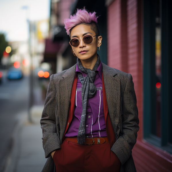 Urban Chic with a Pink Undercut