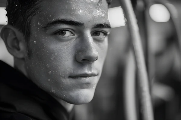 Portrait of Wet Man