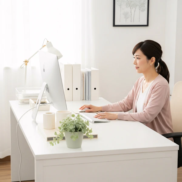 Woman Working at Desk