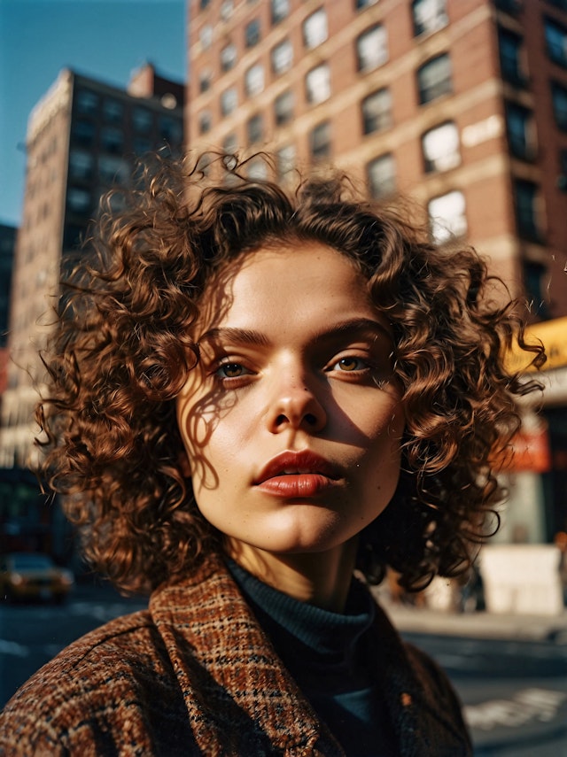 Urban Portrait with Curly Hair