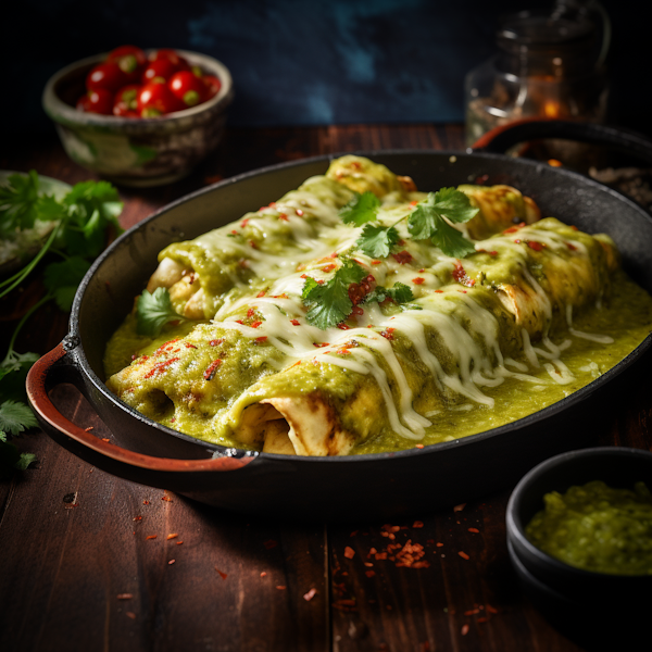 Cheesy Green Enchilada Skillet