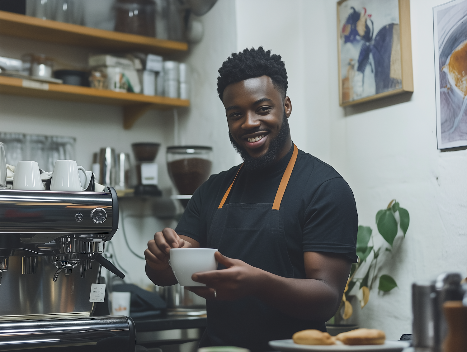 Barista in Cozy Café