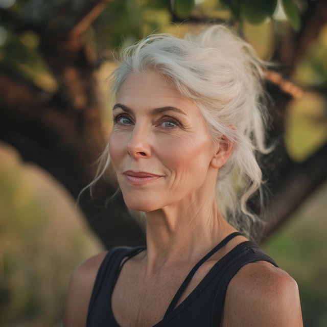 Portrait of a Woman with White Hair