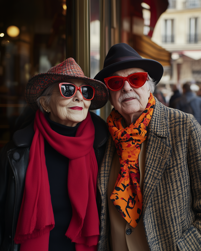 Elderly Couple with Style