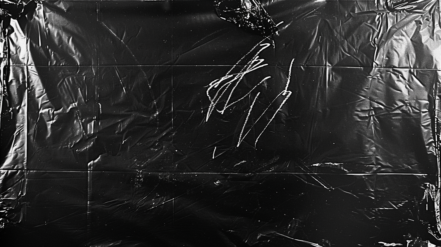 Abstract Black Squiggles on Crinkled Surface