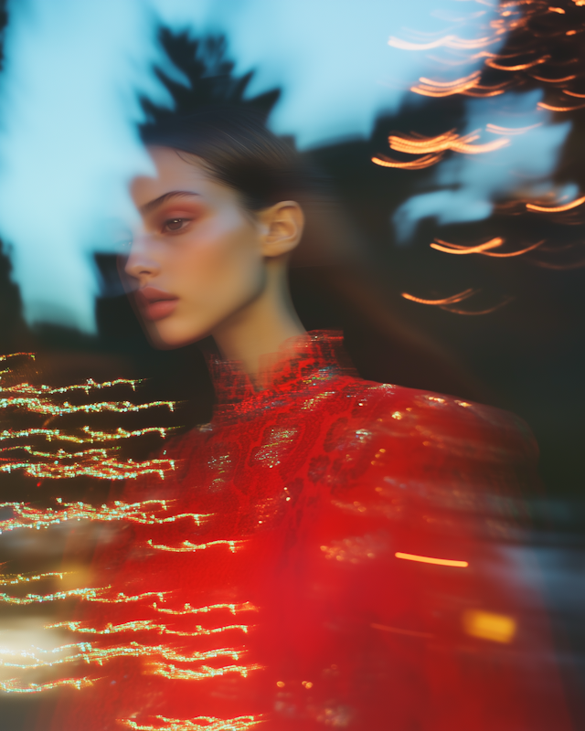 Serene Woman in Red