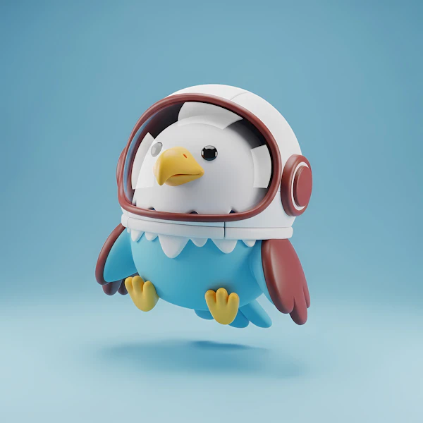Cartoon Bird Astronaut