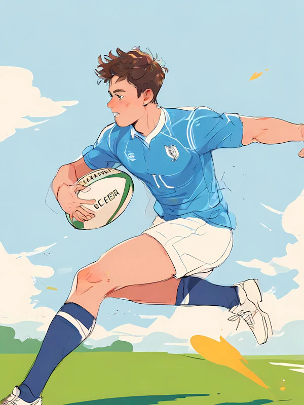 Rugby Player in Action