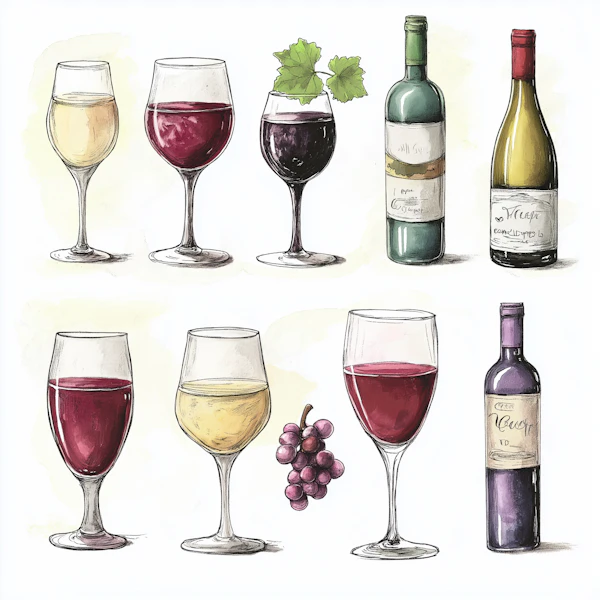 Wine Glasses & Bottles