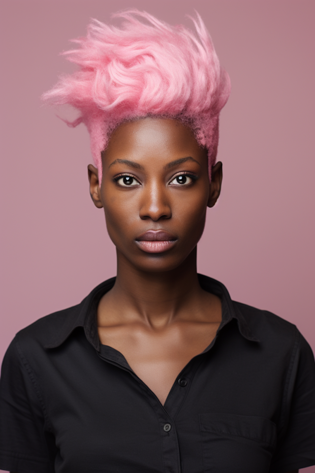 Confident Pink Mohawk Portrait