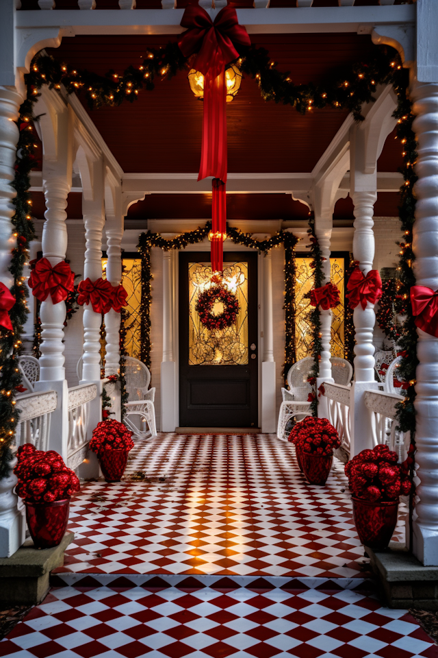 Traditional Holiday Porch Welcome