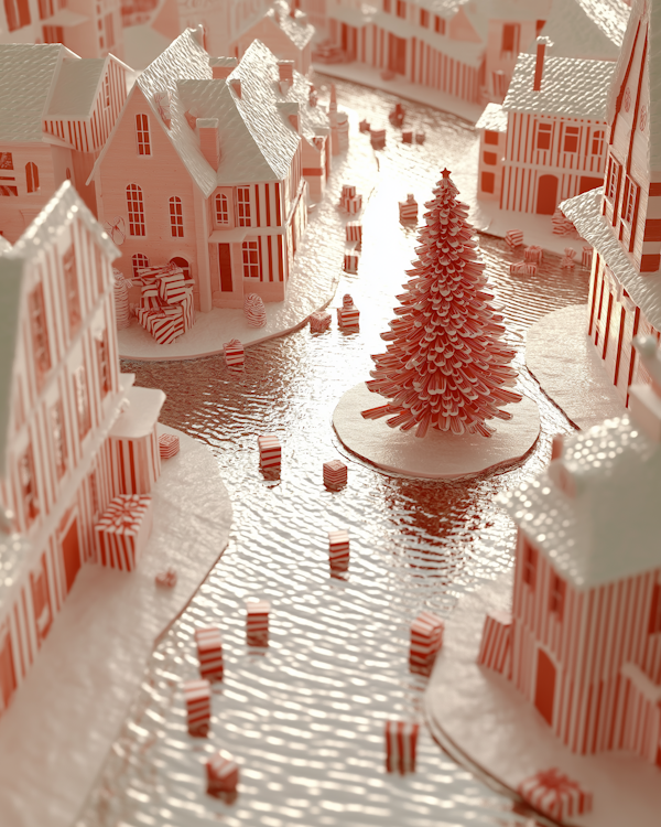 Festive Miniature Village Scene