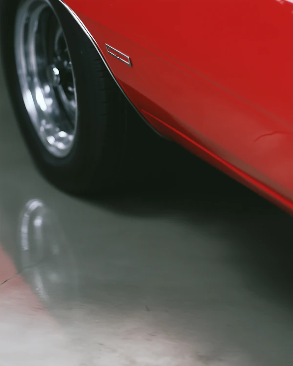 Red Vintage Car Close-Up