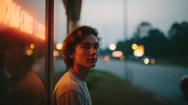 Neon Reflection Portrait