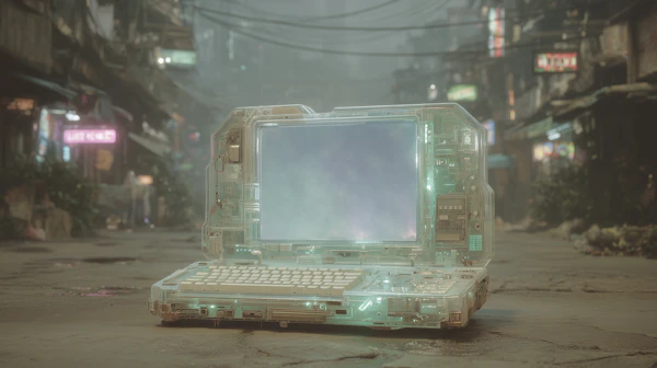 Futuristic Laptop Scene