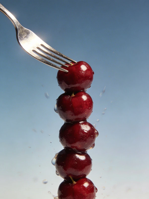 Cherries on Fork