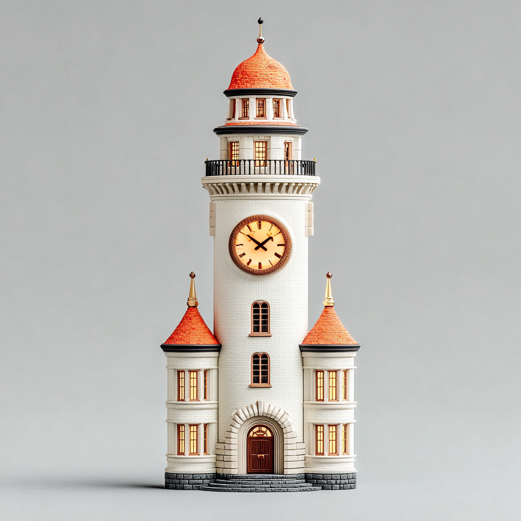 Clock Tower Design 3D Image on Lummi