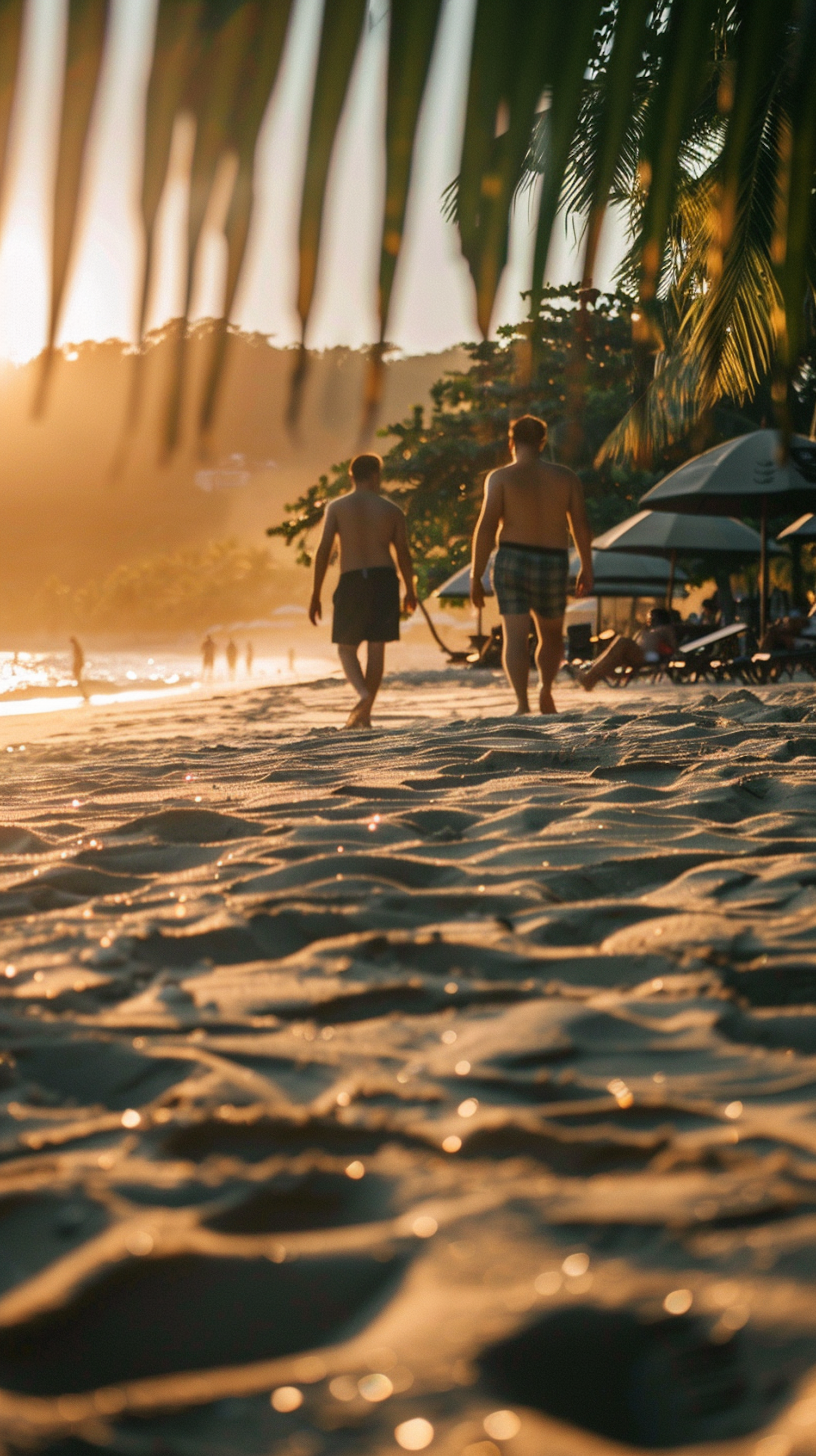 Serene Beach Walk at Sunset