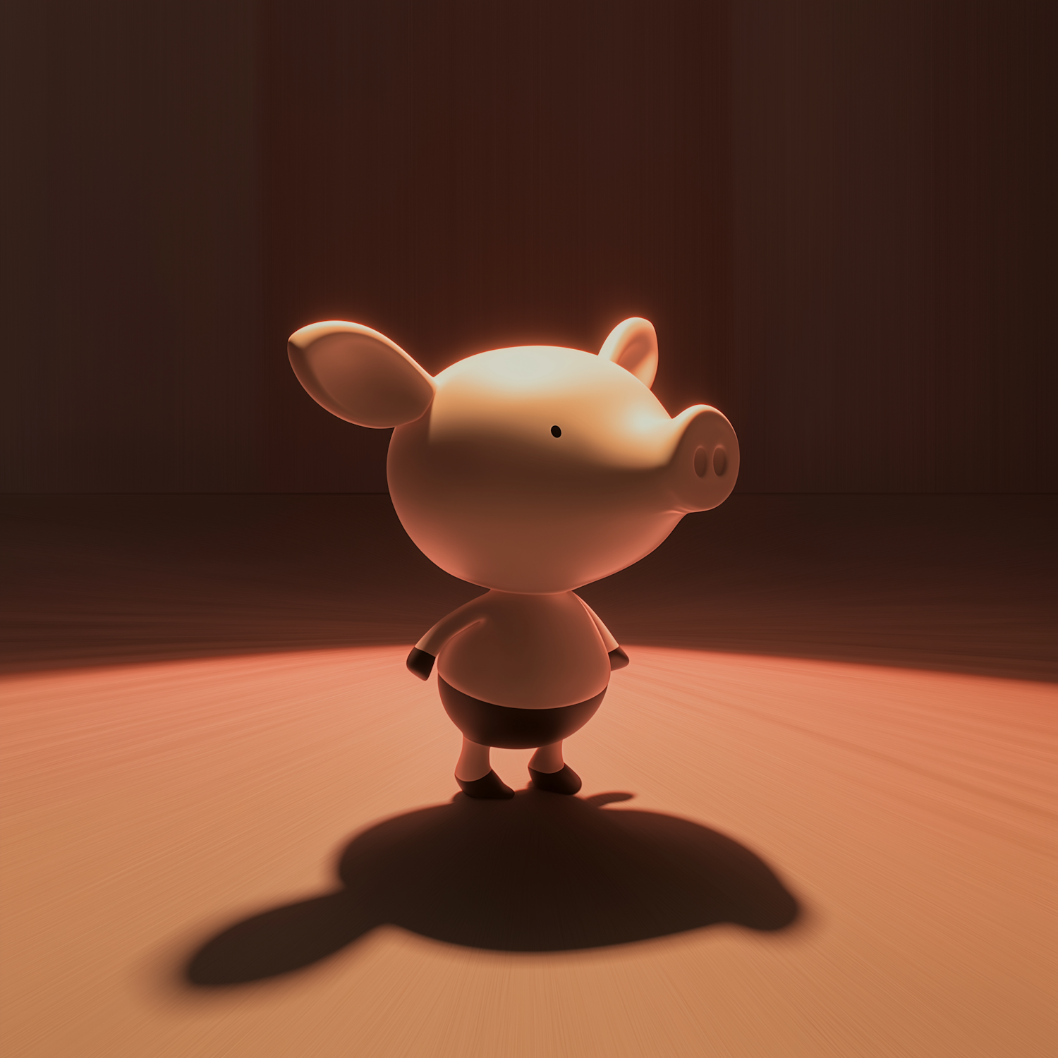 Stylized Cartoon Pig