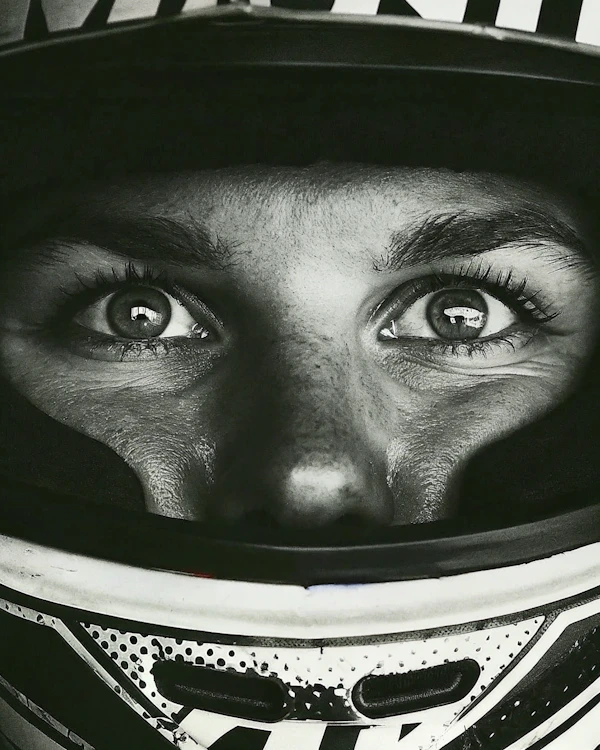 Monochrome Helmet Portrait