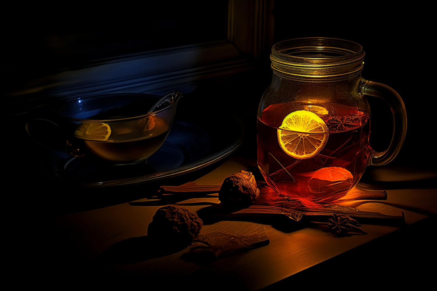 Amber Glow Herbal Tea Still Life