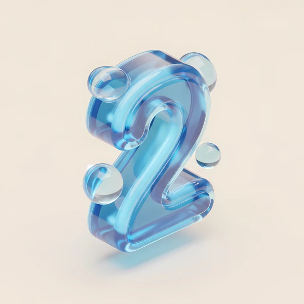 Translucent Blue Number