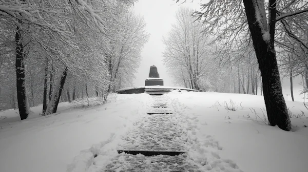Winter Monument Pathway