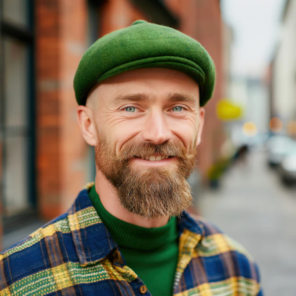 Bearded Man in Urban Scene