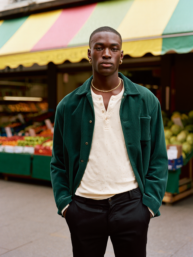Stylish Man at Market