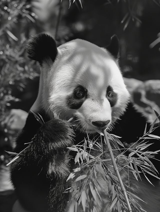 Monochromatic Giant Panda Portrait