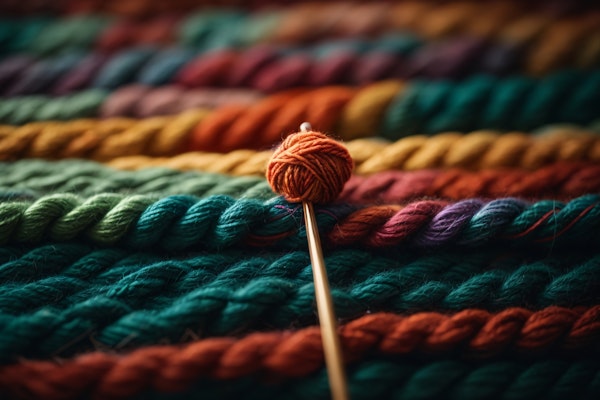 Colorful Yarn and Knitting Needle