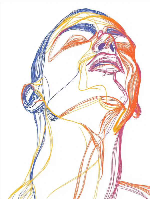 Abstract Human Face Illustration