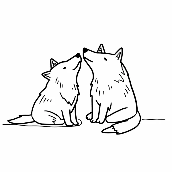 Cartoon Wolves Interaction