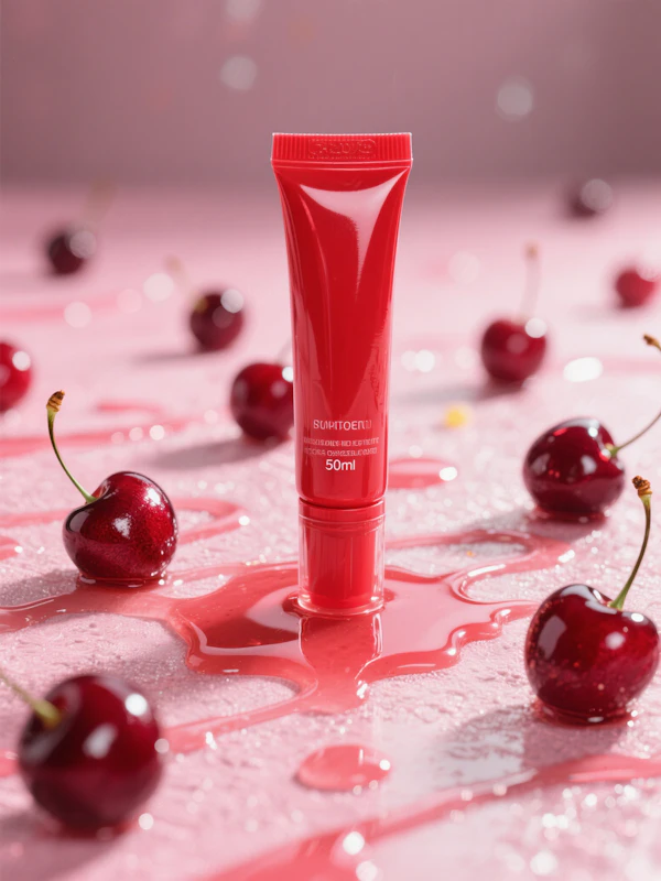 Red Cosmetic Tube Display