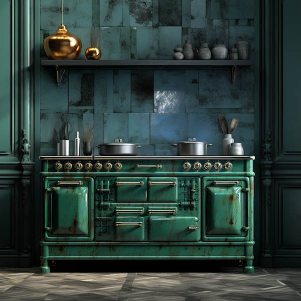Antique Opulence: The Emerald Range Kitchen