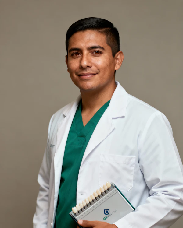 Dentist with Shade Guide